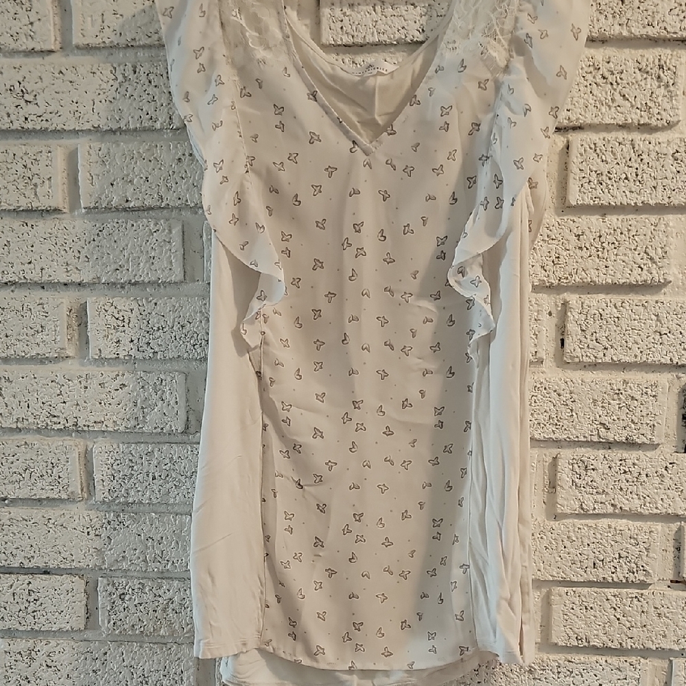Elegant White Lace Trim Tank Top